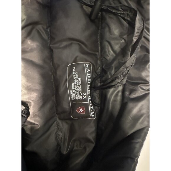 Saddlebred 3X Men Puffer Vest Down Feather Black Sleeveless Jacket Packable Bag - Picture 6 of 6